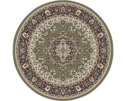 Nain Klassiek Medaillon - Rond - Laagpolig Oosters Vloerkleed - Vintage Tapijt - Groen- 160 CM Ø
