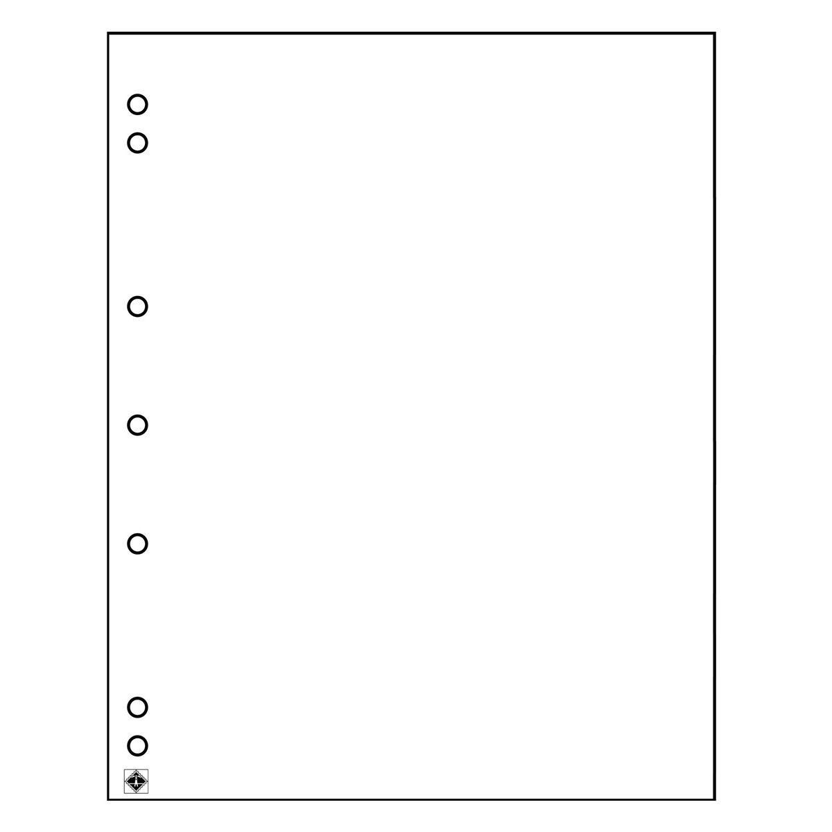 Scheidings bladen - model: NUMIS (4 rings) Zwart - afm: 186 x 223 mm.