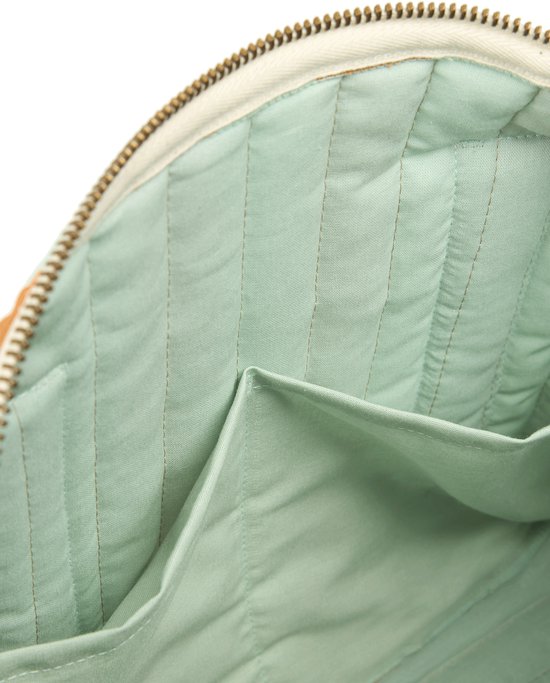 Nobodinoz Stories Limited Edition Stroller Bag - 30x22x12cm - Green Orange Stripes