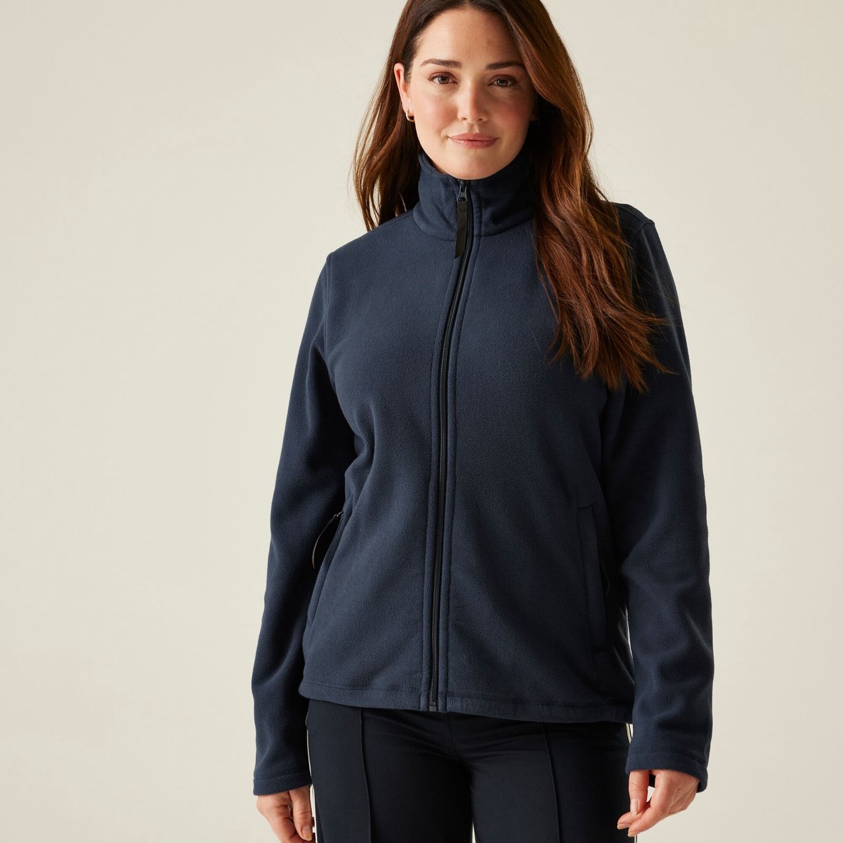 Fleece Hiking Dames Zacht Materiaal Rits Blauw