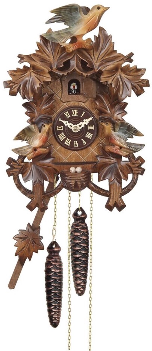 Engstler 625/2_QM - Koekoeksklok - Kwarts - Notenhout - met muziek - 26 cm