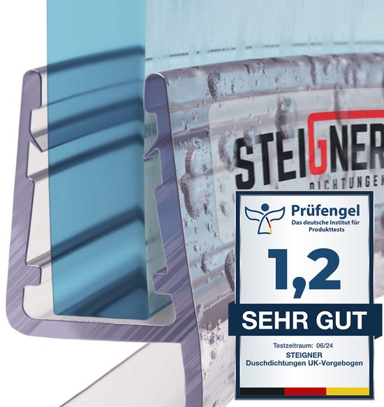 Douchestrip met lekdorpel en lange lip voor 6-8 mm glas