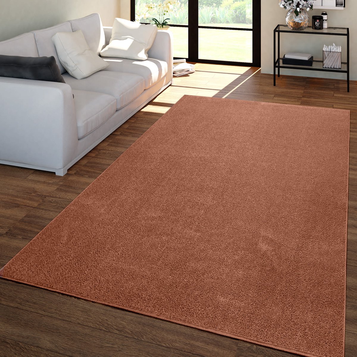 Woonkamertapijt Kurflor effen design modern en tijdloos
