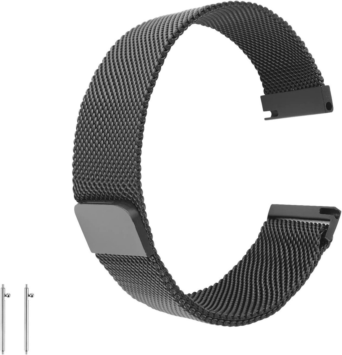 Allecto Plus - Mesh horlogeband met metalen magnetische sluiting voor smartwatches - Verstelbare RVS vervangingsbandjes - 18mm-20mm-22mm - Mannen Vrouwen Tiener