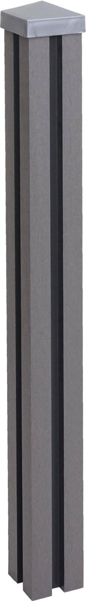 WPC paal Sarthe WPC afrastering, pijlerpaal, insteeksysteem ~ 98cm, grijs