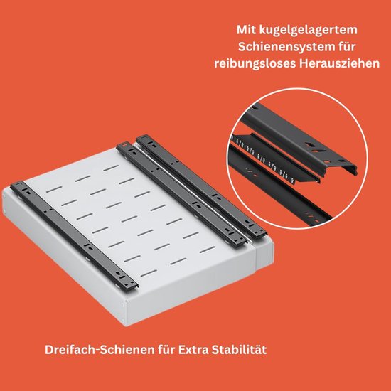 MaxEarn 2 szt. wysuwana szuflada ze stali węglowej 24,5 x 37,5 x 10 cm, • Cena, Opinie • Uchwyty
