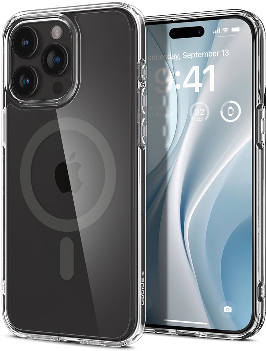Spigen Ultra Hybrid MagFit case geschikt voor iPhone 15 Pro Max - Grijs