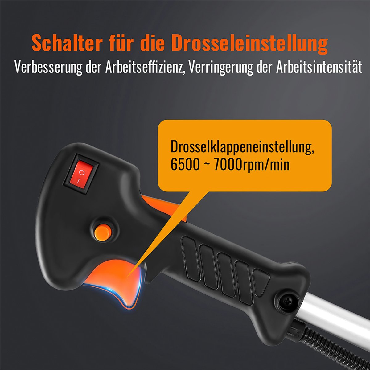 Afbeelding 3 van 52cc 2-in-1 Benzine Bosmaaier - Professionele Trimmer met Mes + Touw voor Bramen/Struiken/Zwaar Onkruid, Krachtige 2-Takt Motor