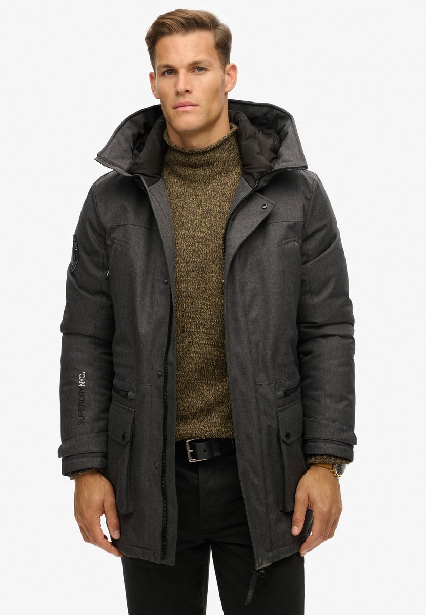 Superdry Gewatteerde City parka van tweed Heren Gewatteerde jassen Grijs