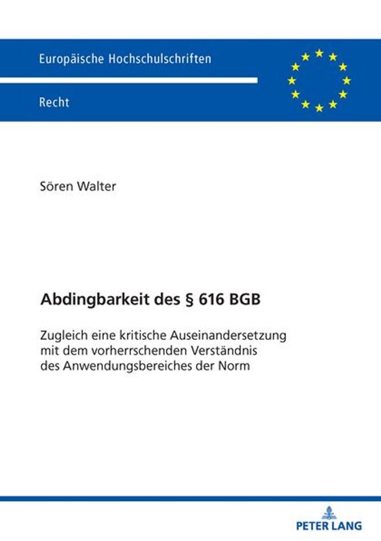 Europaeische Hochschulschriften Recht 6819 - Abdingbarkeit d ... - cover