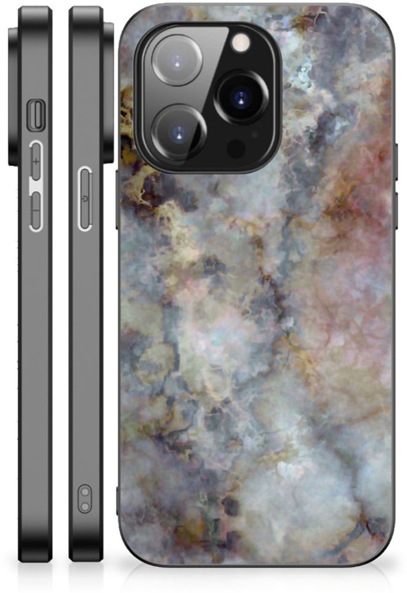 iPhone 14 Pro Marmeren Print Telefoonhoesje Marmer Grijs