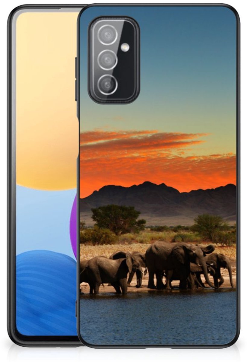 Samsung Galaxy M52 Dierenprint Telefoonhoesje Olifanten