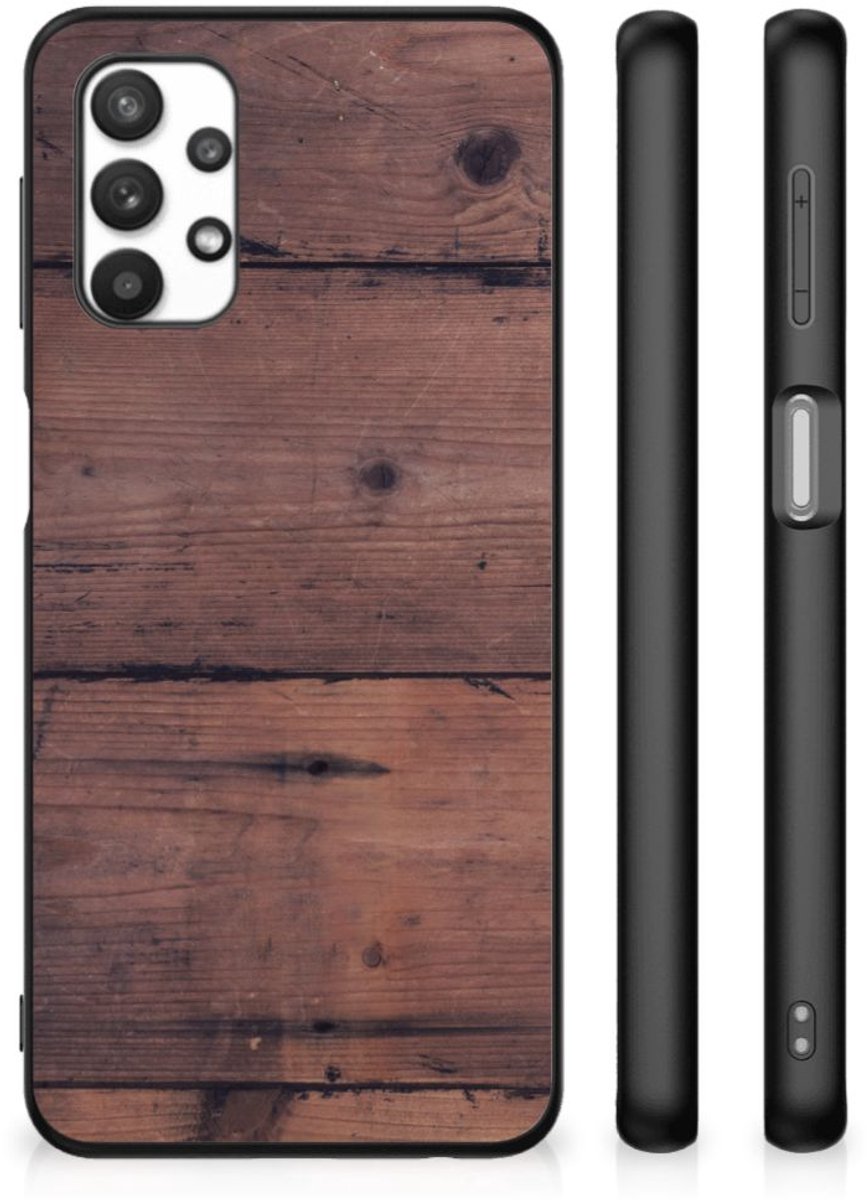 Samsung Galaxy A32 5G Houten Print Telefoonhoesje Old Wood