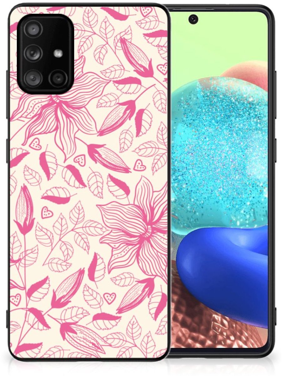 Samsung Galaxy A71 Bloemen Hoesje Pink Flowers