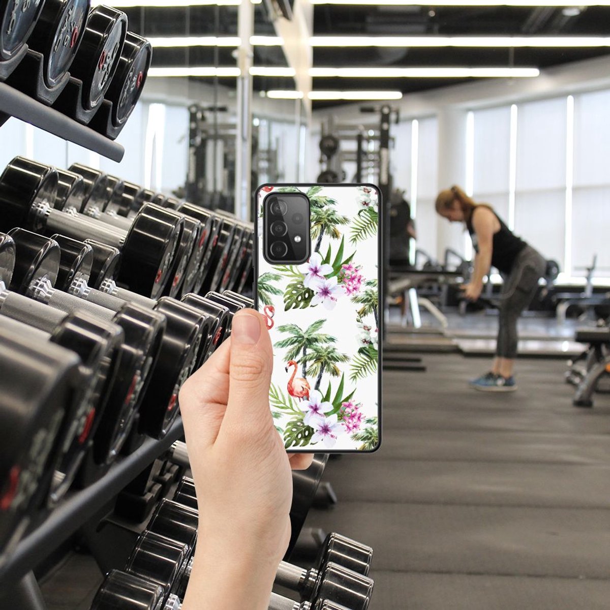 Samsung Galaxy A72 (5G/4G) Dierenprint Telefoonhoesje Flamingo Palms