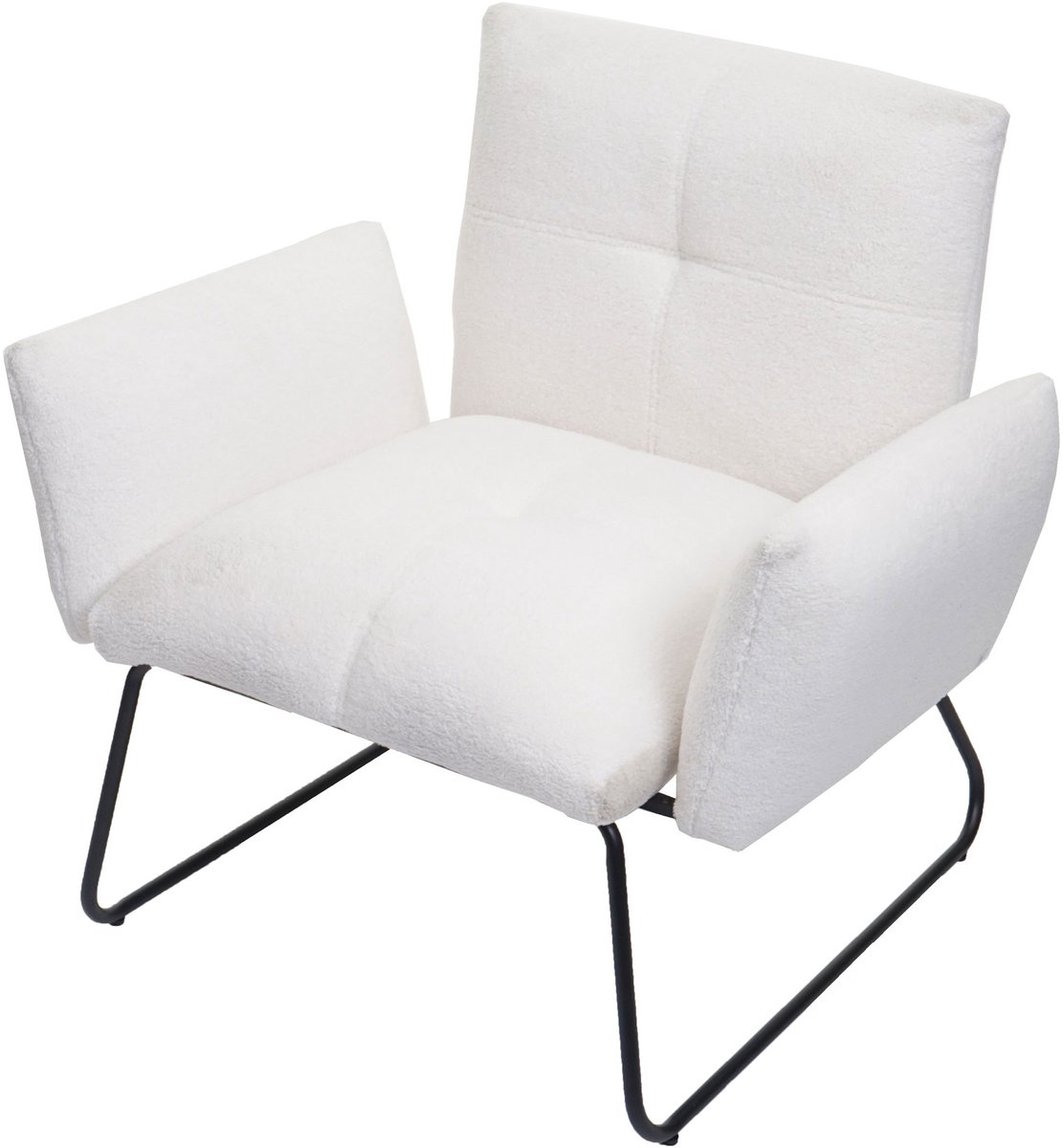 MCW Lounge fauteuil MCW-K34, cocktail fauteuil, bouclé stof/textiel MVG-gecertificeerd ~ wit