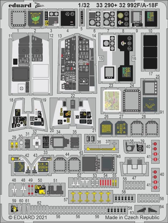 Eduard Modelbouwdecoratie - 33290 Accessoires for F/A-18F - Photo-etch