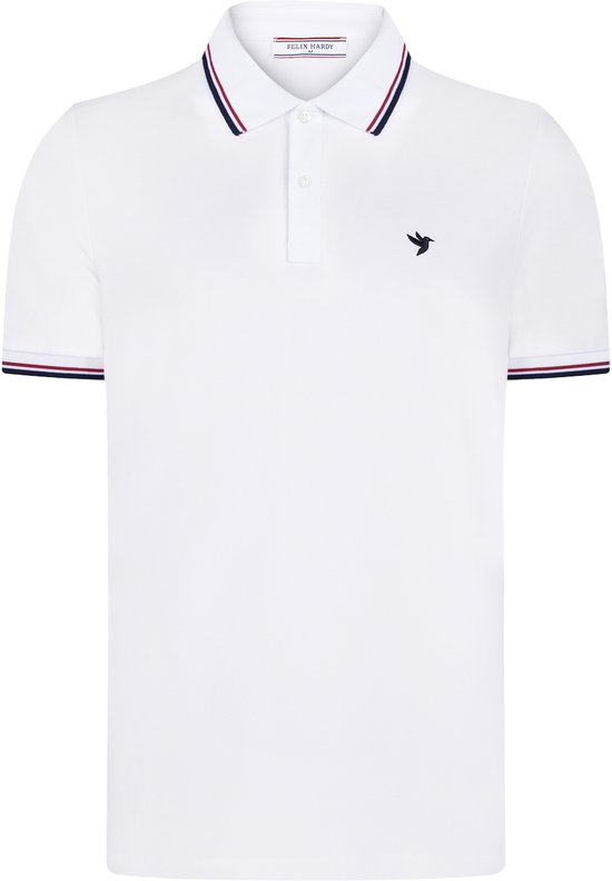Felix Hardy Polo Shirt Korte Mouw Katoenen Pique Heren Wit - L