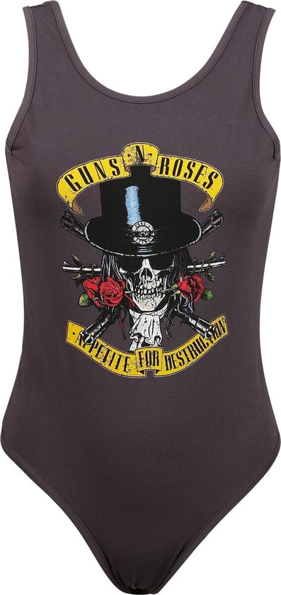 Collection Guns N' Roses Amplified - Body femme Tophat Skull - Anthracite - XL