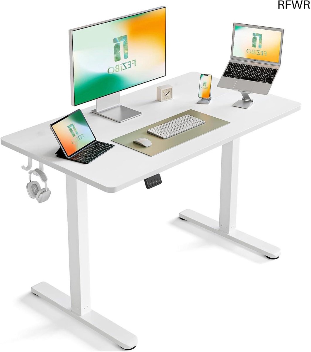 Image of RFWR® Elektrisch in hoogte verstelbaar bureau met geheugencontrole en antibotsingstechnologie, 100 x 60 cm