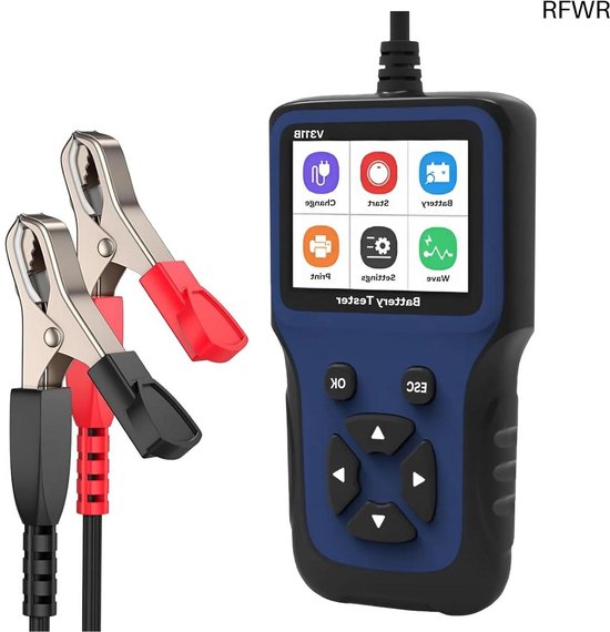 RFWR® Digitale Auto Accutester 12V - Kleurendisplay, Batterij Gezondheid & Laad Controle
