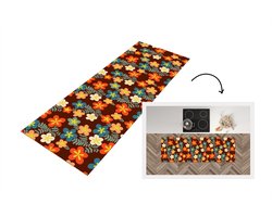 Keukenloper 150x50 cm - Keukenmat vinyl Retro - Patronen - Bloemen - Jaren 70 - Keukenmatten loper - Keuken vloerkleed tapijt