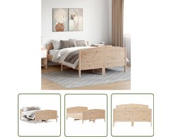 vidaXL Bed Frame 160x200 - Massief Grenenhout Bed Frame - Bedframe zonder matras massief grenenhout 160x200 cm - Houten Bed Frame - Tweepersoons Bed Frame - Bed Frame Bruin