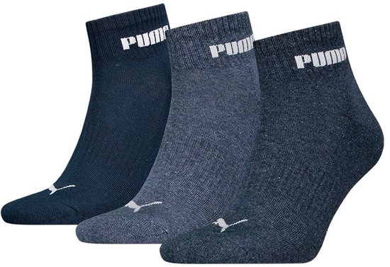 Puma Quartersokken Cushioned New Generation - 3 paar quarter sokken - Blue Combo - Maat 39/42