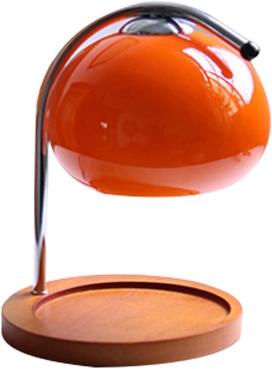 Aroma Kaars Smeltlamp, Woondecoratie Kaars Warmer Tafellamp Dimbaar Hout Metaal Glas voor Slaapkamer (Dimschakelaar