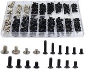 Allecto Plus - Assortiment de vis noires 360 pièces M2/M2.5/ M3 pour réparations d'ordinateurs portables et d'ordinateurs - 18 tailles.
