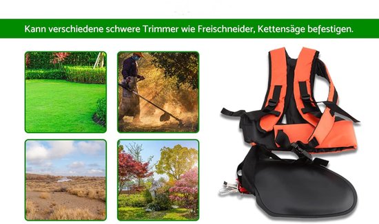 voor Bosmaaier Harnas-Verstelbaar-Oranje kleur-Harnas - Schouder riemen - Draagharnas-Nylon riemaccessoire - Gras Trimmer van Ferm — afbeelding 4