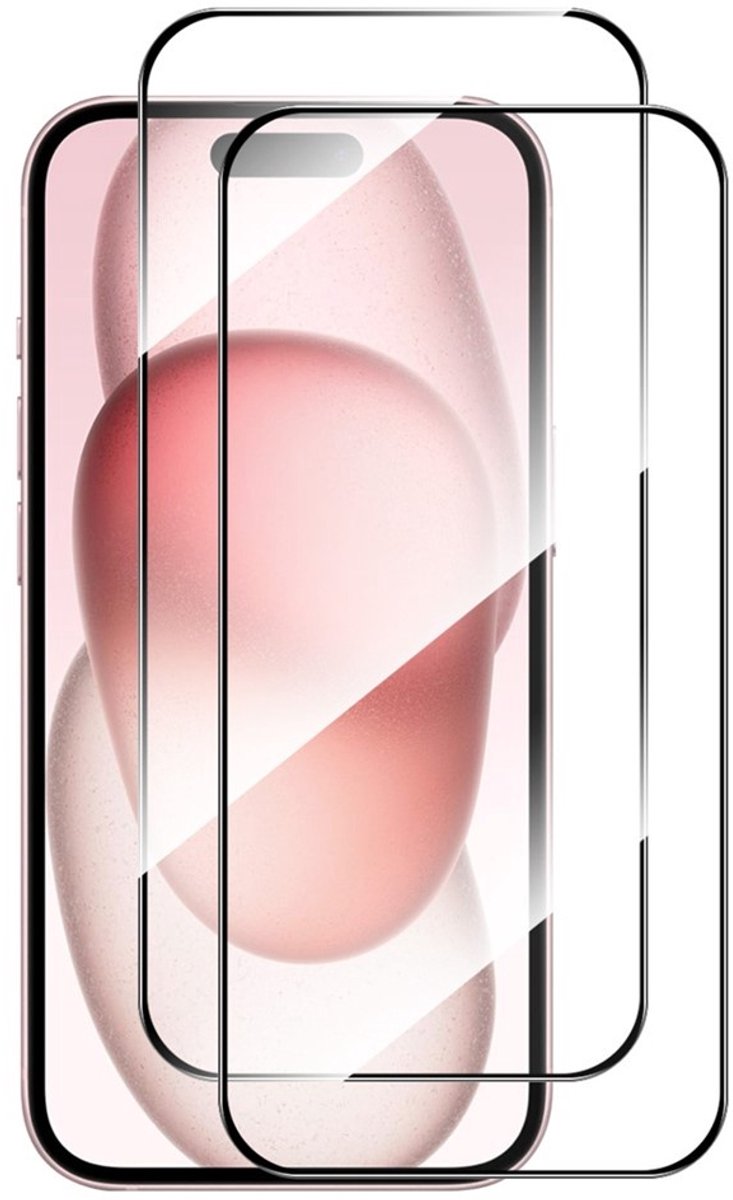ENKAY Screen Protector - Geschikt voor iPhone 17 Screen Protector - ENKAY Full-Cover 9H Tempered Glass Duo-Pack - Zwart