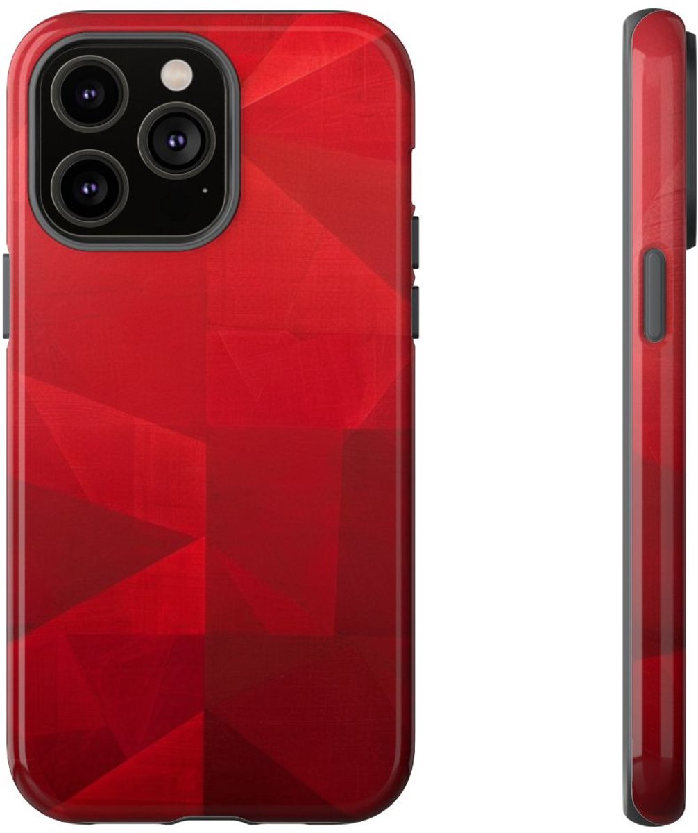 Rood Geometrisch Abstract Ontwerp – Telefoonhoesje Geschikt voor iPhone 14 Pro Max