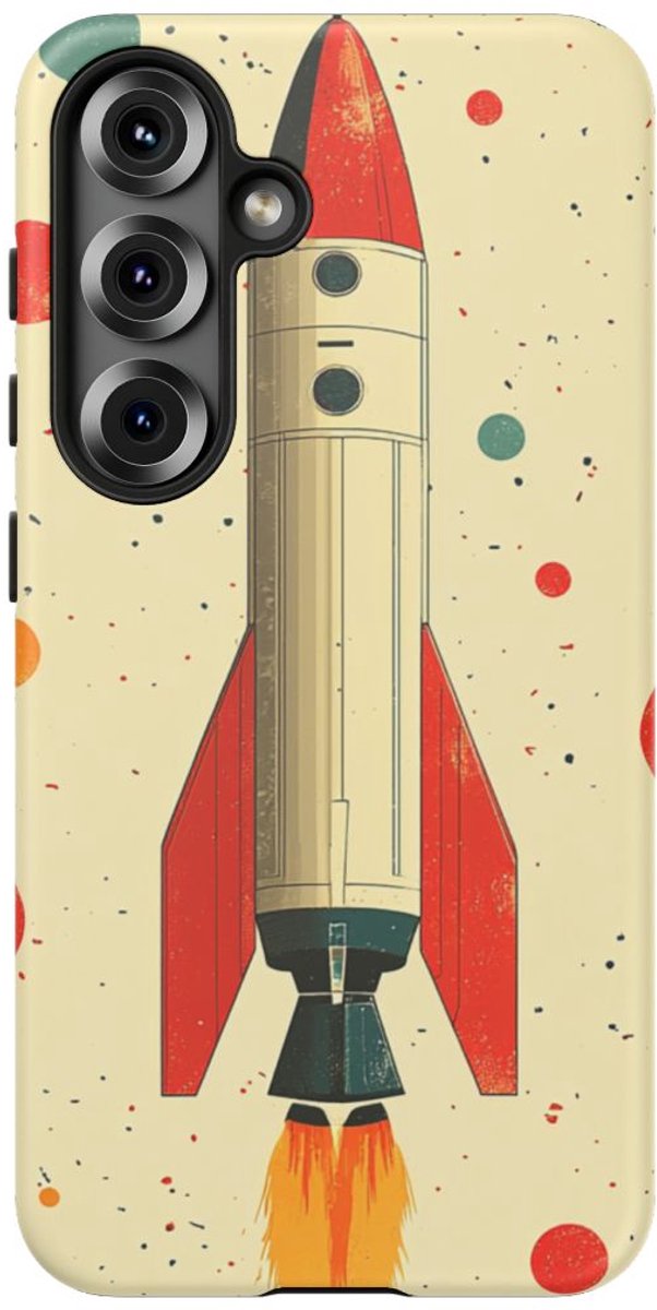 Retro Raketpatroon – Telefoonhoesje Geschikt voor Galaxy S25