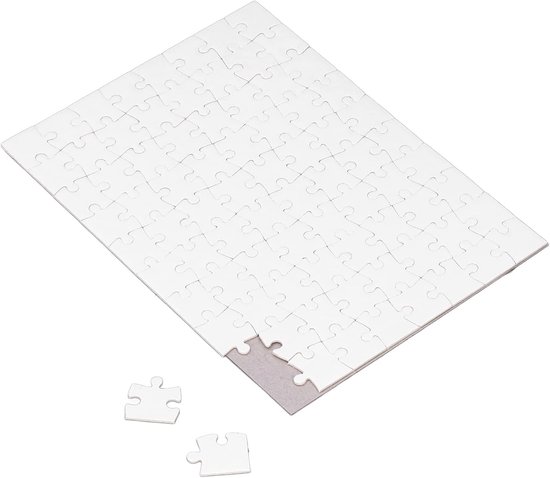 6 stuks witte puzzels - 80 delen - individueel vormgeven en beschilderen - lege puzzel met glanzend oppervlak - voor kinderen - doe-het-zelf kunst - handwerk - party - gastenboek - creatief project - personaliseerbare puzzel — afbeelding 5