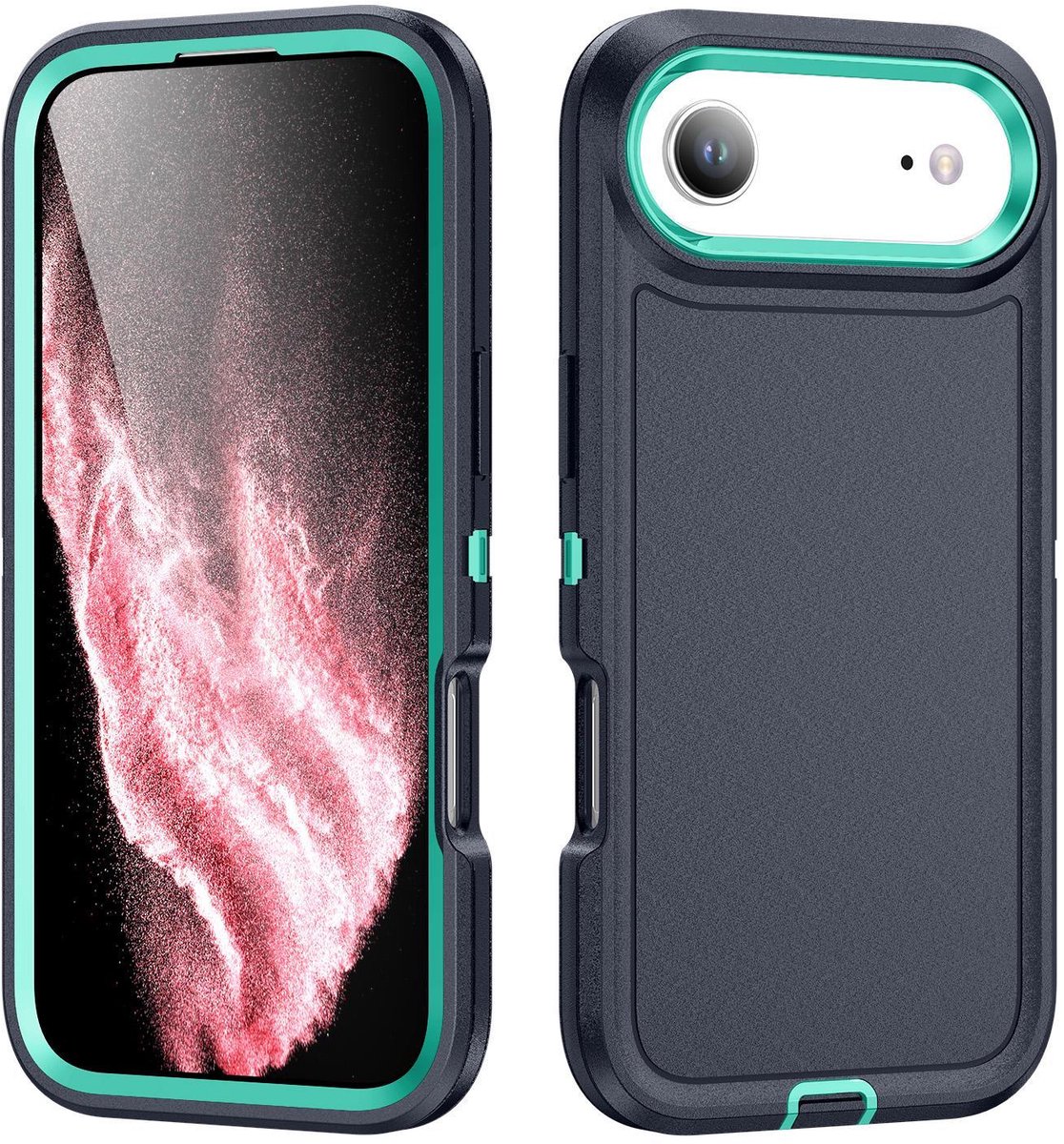 Mobigear Hoesje geschikt voor Apple iPhone Air Telefoonhoesje Hardcase | Mobigear Rugged Backcover Shockproof | Schokbestendig iPhone Air Telefoonhoesje | Anti Shock Proof - Blauw