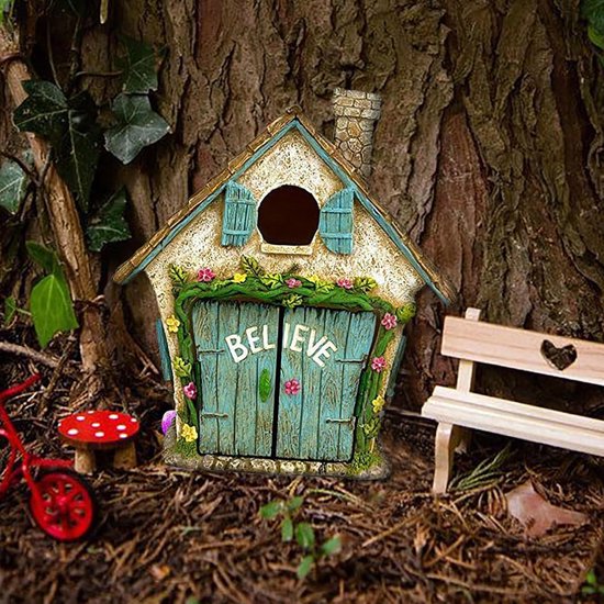 TYXHXTF 4 stuks Fairy Deur, 3D Miniatuur Tuin Elf Deuren voor Boom, Home Decor Outdoor Ornament, Fairy World Elfen Deur voor Tuin Yard Art Bomen Ingemaakte Decoratie