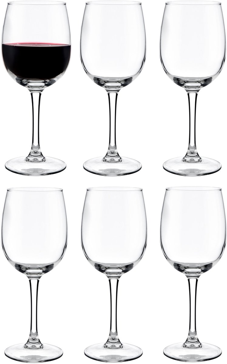 Vicrila wijnglazen Tempranillo - 12x stuks - voor rode en witte wijn - 530 ml - 22 x 9 cm - transparant - Horeca kwaliteit - Hard glas