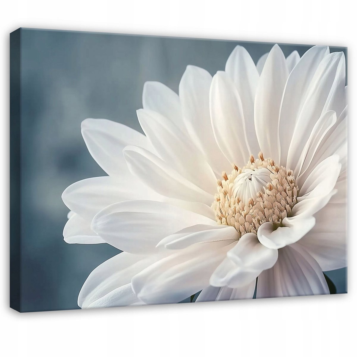 WALLARENA Canvas schilderij - 120x80 cm - 3D witte abstracte bloemen voor slaapkamer, woonkamer, keuken multikleurig