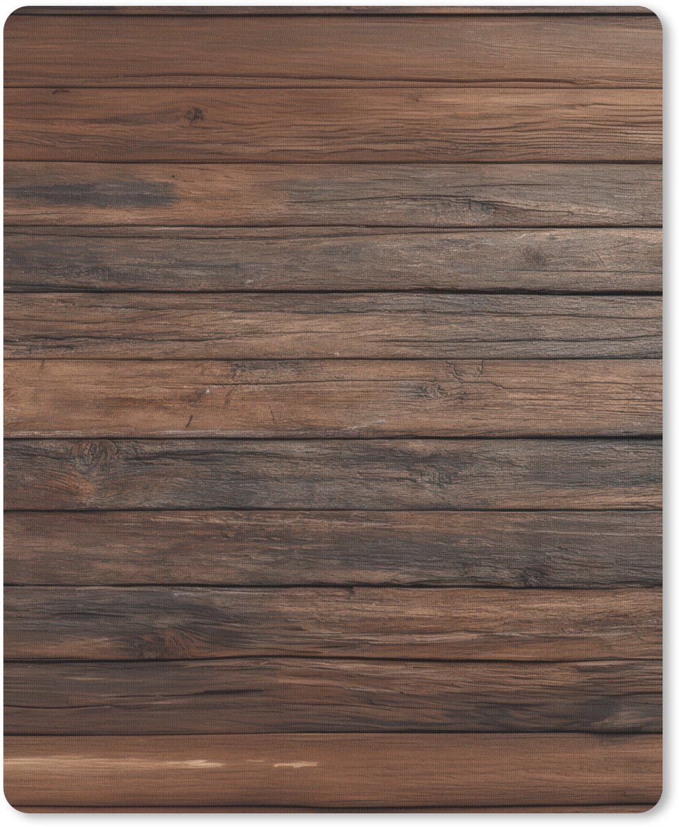 Muismat 19x23 cm - Mousepad Houten plankpatroon - Warmte - Natuurlijk - Muismatten