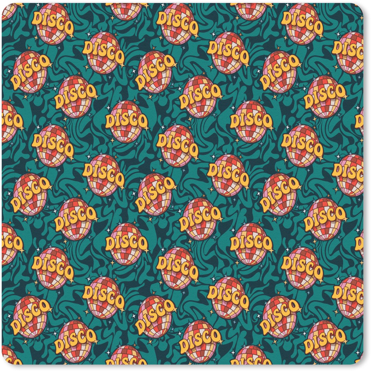 Muismat 30x30 cm - Mousepad Groen - Disco - Patroon - Muismatten
