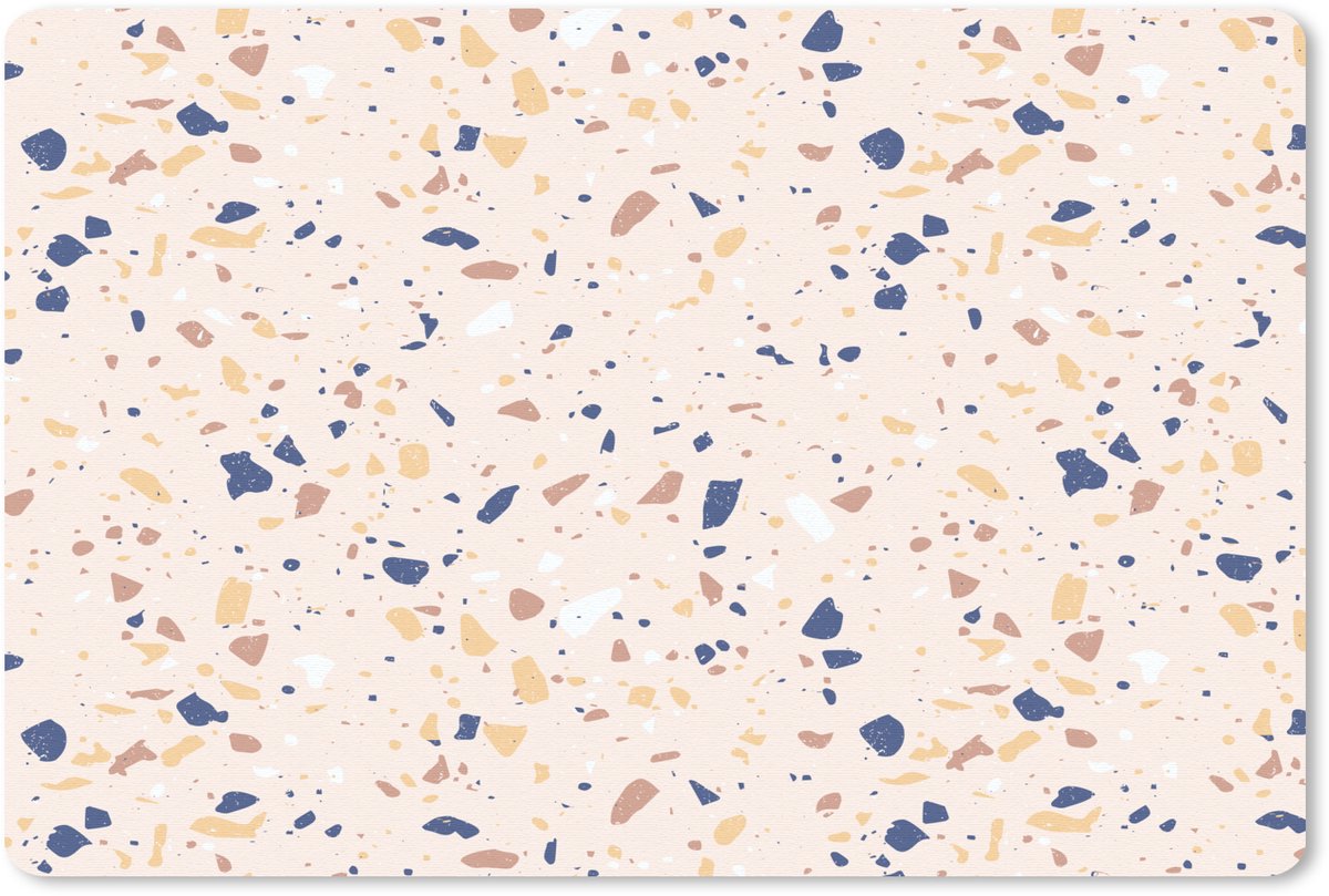 Muismat 27x18 cm - Mousepad Terrazzo - Patroon - Kleurrijk - Indigo - Muismatten