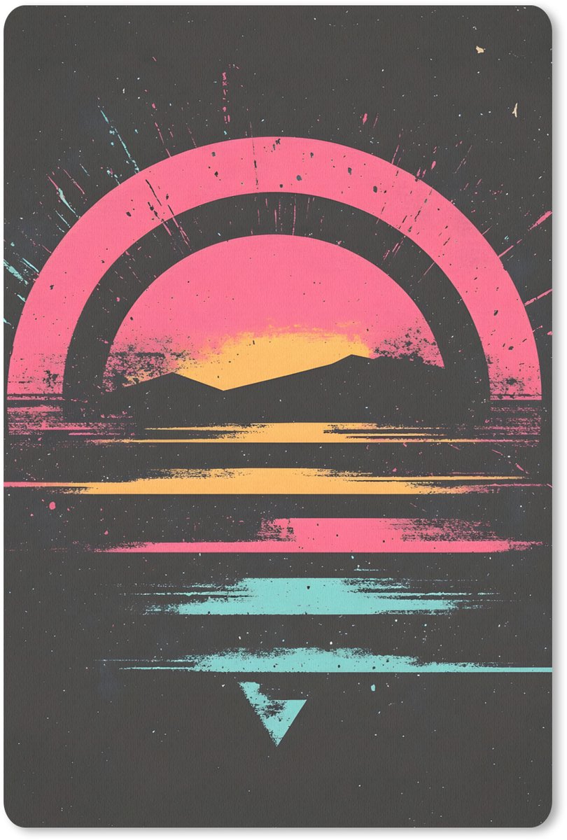 Muismat 18x27 cm - Mousepad Cirkel - Abstract - Roze - Muismatten