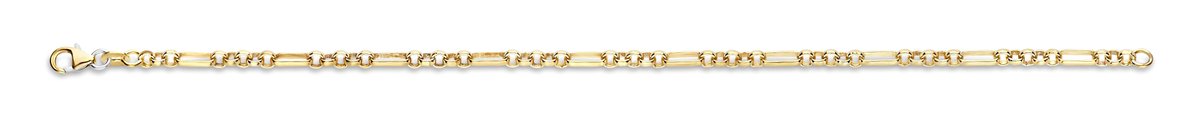 Fjory Fantasie schakel geel 3mm breed met 5 tussen ogen