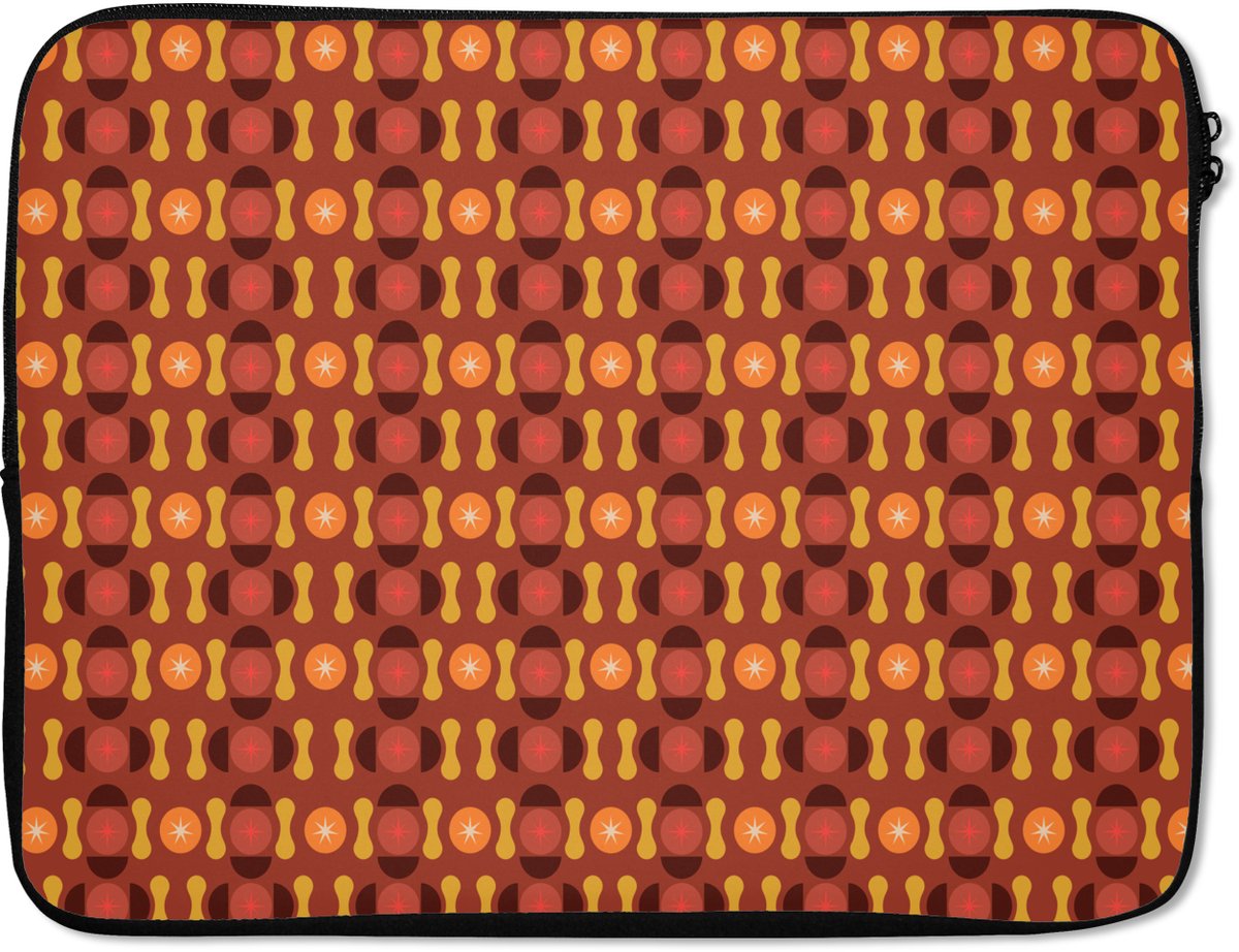 Laptophoes 17 inch - Retro - Disco - Hippie - Laptop sleeve - Binnenmaat 41x28 cm - Zwarte achterkant