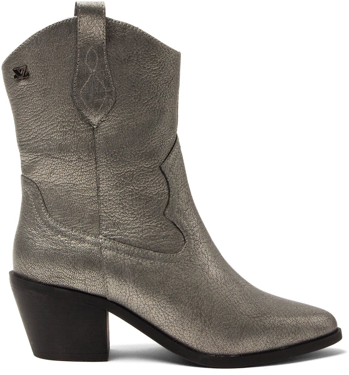 Lazamani Lu Dames Cowboy Laarzen Leer Silver