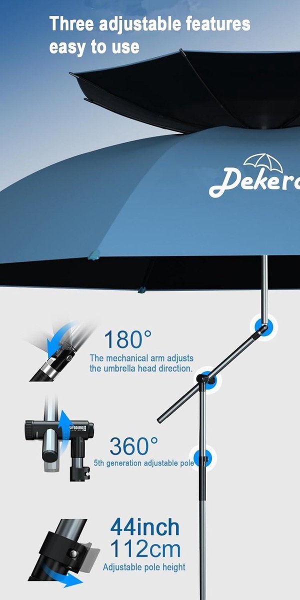 220 cm windbestendig strandscherm stabiel UV 50 met grondpen - Parasol voor op het strand