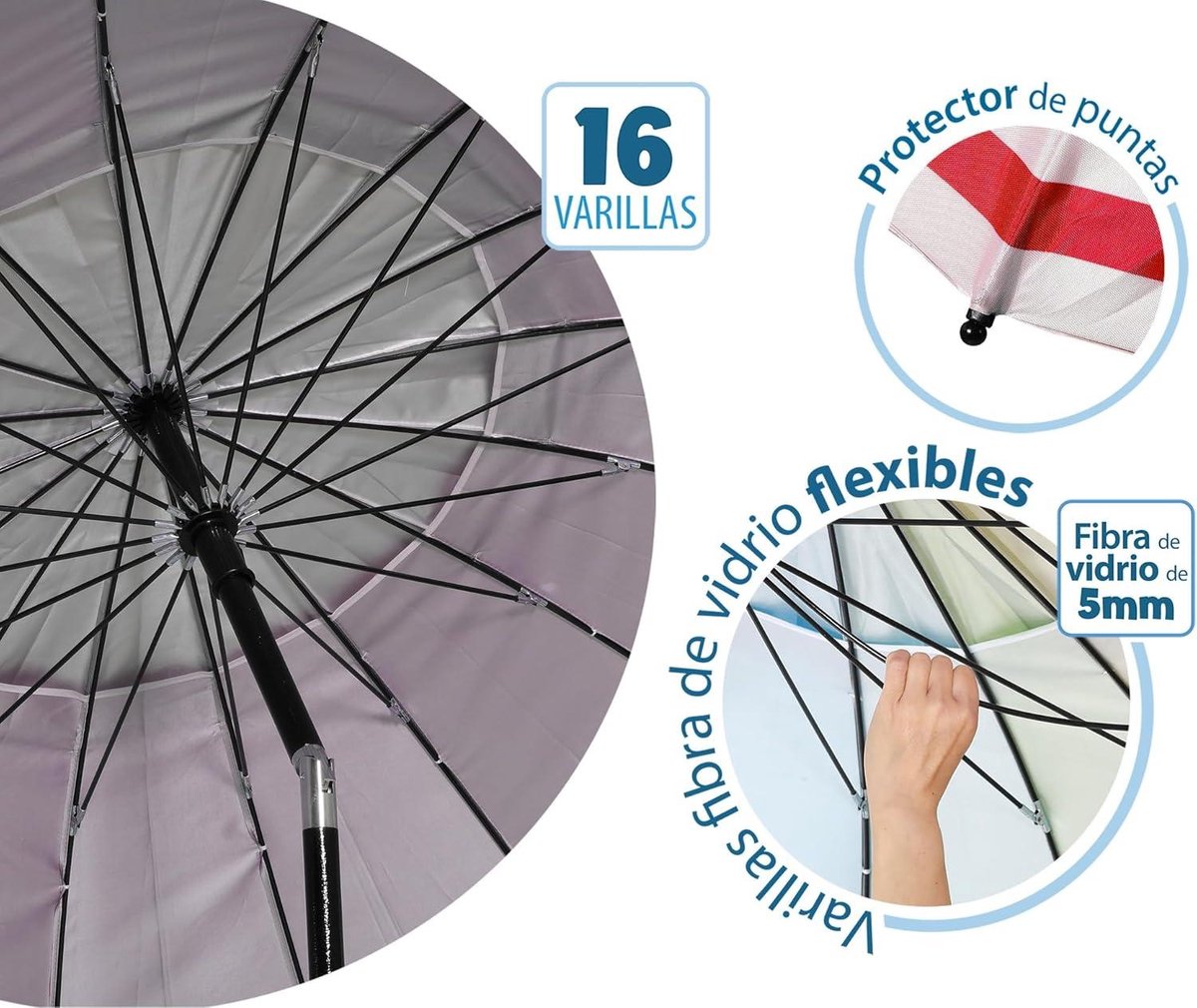 Strandparasol van aluminium model anker en stuurwiel met UPF 50+ - Rood 220 cm Maritiem
