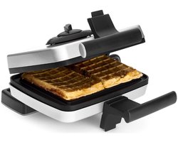 FriFri Gaufrier - 1200 Watt - Le gaufrier ! - assiette à gaufres Multex 4x7 + forme croque/sandwich