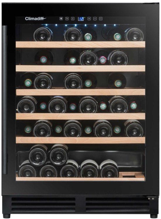 Climadiff CBU51S2B - Wijnklimaatkast - onderbouw - 51 flessen - 1 temperatuurzone
